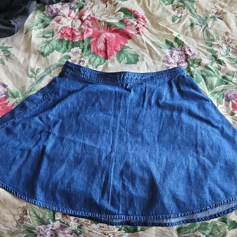Forever 21 Denim Blue Skater Skirt